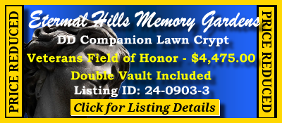 DD Companion Lawn Crypt $4475! Eternal Hills Memory Gardens Snellville, GA Field of Honor #cemetreryexchange 24-0903-3