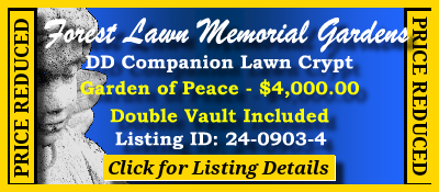 DD Companion Lawn Crypt $4K! Forest Lawn Memorial Gardens College Park, GA Peace #cemeteryexchange 24-0903-4