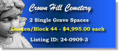 2 Single Grave Spaces $4995ea! Crown Hill Cemetery Wheat Ridge, CO Block 44 #cemeteryexchange 24-0909-3