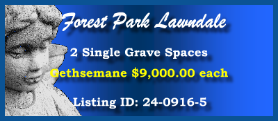 2 Single Grave Spaces $9K! Forest Park Lawndale Houston, TX Gethsemane #cemeteryexchange 24-0916-5