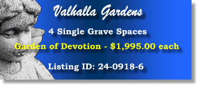 4 Single Grave Spaces $1995ea! Valhalla Gardens Belleville, IL Devotion #cemeteryexchange 24-0918-6