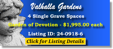 4 Single Grave Spaces $1995ea! Valhalla Gardens Belleville, IL Devotion #cemeteryexchange 24-0918-6