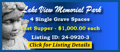 4 Single Grave Spaces $1K! Lake View Memorial Park Sykesville, MD Last Supper #cemeteryexchange 24-0920-3