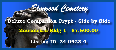 Deluxe Companion Crypt $7500! Elmwood Cemetery Birmingham, AL Bldg 1 #cemeteryexchsnge 24-0923-4