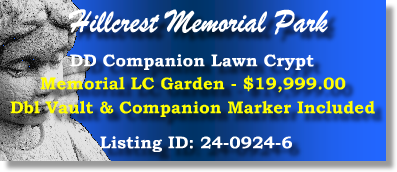 DD Companion Lawn Crypt $19,999! Hillcrest Memorial Park Dallas, TX Memorial Lawn #cemeteryexchange 24-0924-6