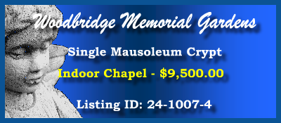 Single Crypt $9500! Woodbridge Memorial Gardens Woodbridge, NJ Indoor Chapel #cemeteryexchange 24-1007-4