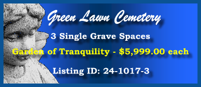 3 Single Grave Spaces $5999ea! Green Lawn Cemetery Roswell, GA Tranquility #cemeteryexchange 24-1017-3