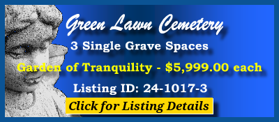 3 Single Grave Spaces $5999ea! Green Lawn Cemetery Roswell, GA Tranquility #cemeteryexchange 24-1017-3