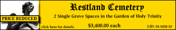 2 Single Grave Spaces $3400ea! Restland Cemetery Dallas, TX Holy Trinity #cemeteryexchange 24-1028-10