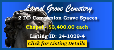 2 DD Companion Grave Spaces $3400ea! Laurel Grove Cemetery Totowa, NJ Chapel #cemeteryexchange 24-1029-4