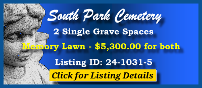 2 Single Grave Spaces $5300! Sourth Park Cemetery Pearland, TX Memory Lawn #cemeteryexchange 24-1031-5