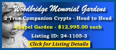 2 True Companion Crypts $12995ea! Woodbridge Memorial Gardens Woodbridge, NJ Chapel Garden #cemeteryexchange 24-1105-3