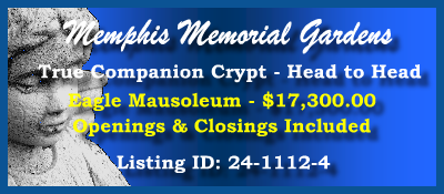 True Companion Crypt $17300! Memphis Memorial Gardens Bartlett, TN Eagle Mausoleum #cemeteryexchange 24-1112-4