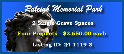 2 Single Grave Spaces $3650ea! Raleigh Memorial Park Raleigh, NC Four Prophets #cemeteryexchange 24-1119-3