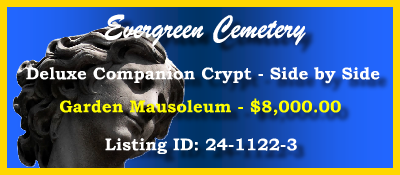 Deluxe Companion Crypt $8K! Evergreen Cemetery Evergreen Park, IL Garden Mausoleum #cemeteryexchange 24-1122-3