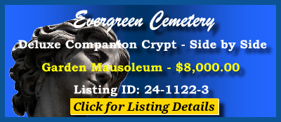 Deluxe Companion Crypt $8K! Evergreen Cemetery Evergreen Park, IL Garden Mausoleum #cemeteryexchange 24-1122-3