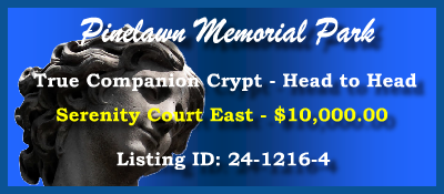 True Companion Crypt $10K! Pinelawn Memorial Park Farmingdale, NY Serenity Court East #cemeteryexchange 24-1216-4