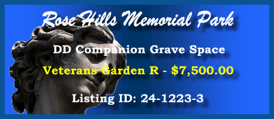 DD Companion Grave Space $7500! Rose Hills Memorial Park Putnam Valley, NY Veterans #cemeteryexchange 24-1223-3