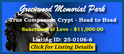 True Companion Crypt $11K! Greenwood Memorial Park Fort Worth, TX Sanctuary of Love #cemeteryexchange 25-0106-6