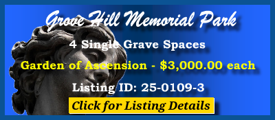 4 Single Grave Spaces $3Kea! Grove Hill Memorial Park Dallas, TX Ascension #cemeteryexchange 25-0109-3