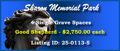 4 Single Grave Spaces $2750ea! Sharon Memorial Park Charlotte, NC Good Shepherd #cemeteryexchanage 25-0113-5