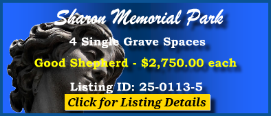 4 Single Grave Spaces $3495ea! Sharon Memorial Park Charlotte, NC Good Shepherd #cemeteryexchanage 25-0113-5