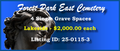 4 Single Grave Spaces $2Kea! Forest Park East Cemetery Webster, TX Lakeside #cemeteryexchange 25-0115-3