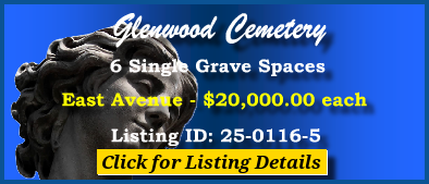 6 Single Grave Spaces $20Kea! Glenwood Cemetery Houston, TX East Avenue #cemeteryexchange 25-0116-5