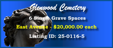 6 Single Grave Spaces $20Kea! Glenwood Cemetery Houston, TX East Avenue #cemeteryexchange 25-0116-5