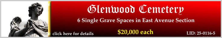 6 Single Grave Spaces $20Kea! Glenwood Cemetery Houston, TX East Avenue #cemeteryexchange 25-0116-5