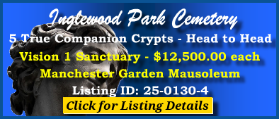 5 True Companion Crypts $12500ea! Inglewood Park Cemetery Inglewood, CA Sanctuary of Vision I #cemeteryexchange 25-0130-4