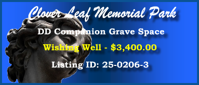 DD Companion Grave Space $3400! CloverLeaf Memorial Park Woodbridge, NJ Wishing Well #cemeteryexchange 25-0206-3