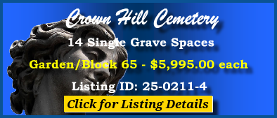 14 Single Grave Spaces $5995ea! Crown Hill Cemetery Wheat Ridge, CO Block 65 #cemeteryexchange 25-0211-4