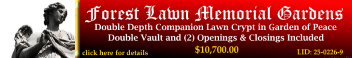 DD Companion Lawn Crypt $10700! Forest Lawn Memorial Gardens College Park, GA Peace #cemeteryexchange 25-0226-9