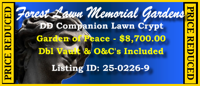 DD Companion Lawn Crypt $8700! Forest Lawn Memorial Gardens College Park, GA Peace #cemeteryexchange 25-0226-9
