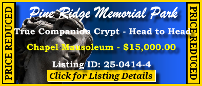 True Companion Crypt $15K! Pine Ridge Memorial Park Kennesaw, GA Chapel #cemeteryexchange 25-0414-4