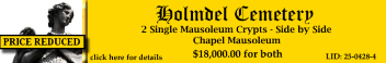 2 Single Crypts $18K! Holmdel Cemetery Holmdel, NJ Chapel Mausoleum #cemeteryexchange 25-0428-4