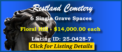 6 Single Grave Spaces $14Kea! Restland Cemetery Dallas, TX Floral Hill #cemeteryexchange 25-0428-7