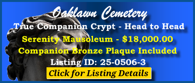 True Companion Crypt - $18K! Oaklawn Cemetery Sanford, FL Serenity #cemeteryexchange 25-0506-3