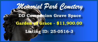 DD Companion Grave Space $11900! Memorial Park Cemetery Memphis,TN Grace #cemeteryexchange 25-0516-3