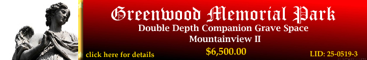 DD Companion Grave Space $6500! Greenwood Memorial Park Renton, WA Mountainview II #cemeteryexchange 25-0519-3