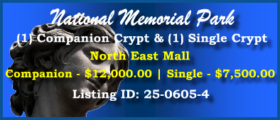 3 Crypts $19500K! National Memorial Park Falls Church, VA North East Mall #cemeteryexchange 25-0605-4