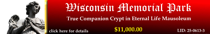 True Companion Crypt $11K! Wisconsin Memorial Park Brookfield, WI Eternal Life #cemeteryexchange 25-0613-3
