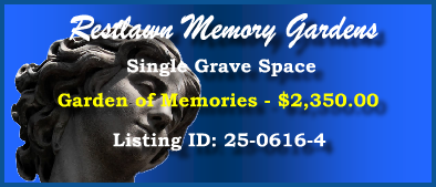 Single Grave Space $2350! Restlawn Memory Gardens Salem, OR Memories #cemeteryexchange 25-0616-4