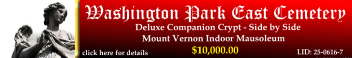 Deluxe Companion Crypt $10K! Washington Park East Cemetery Indianapolis, IN Mount Vernon #cemeteryexchange 25-0616-7
