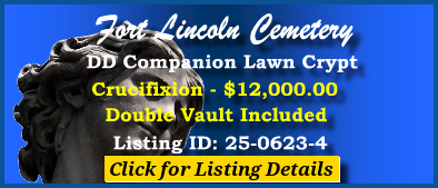 DD Companion Lawn Crypt $12K! Fort Linoln Cemetery Brentwood, MD Crucifixion #cemeteryexchange 25-0623-4