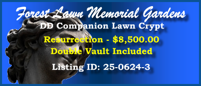 DD Companion Lawn Crypt $8500! Forest Lawn Memorial Gardens College Park, GA Resurrection #cemeteryexchange 25-0624-3