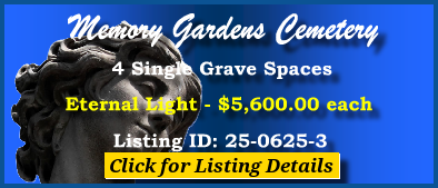 4 Single Grave Spaces $5600! Memory Gardens Cemetery Arlington Heights, IL Eternal Light #cemeteryexchange 25-0625-3
