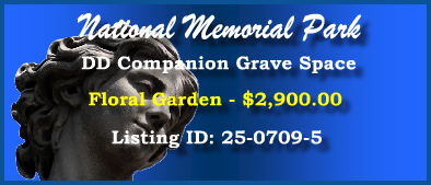 DD Companion Grave Space $2900! National Memorial Park Falls Church, VA Floral #cemeteryexchange 25-0709-5